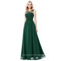 Grace Karin Sleeveless V-Back Dark Green Chiffon Prom Dress CL007555-8